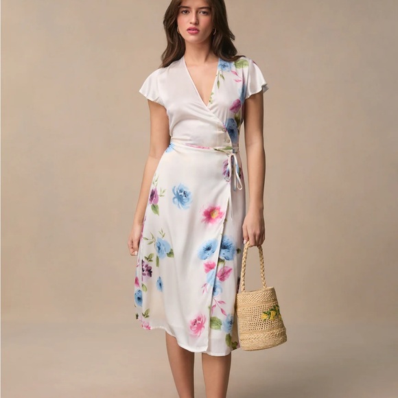 Rouje Dresses & Skirts - Rouje Robertine - Blossom Ecru White Floral Midi Dress